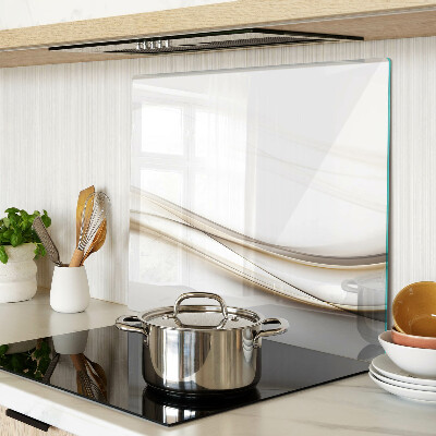 Glazen snijplanken Abstracte golven in beige tinten