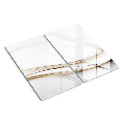 Glazen snijplanken Abstracte golven in beige tinten
