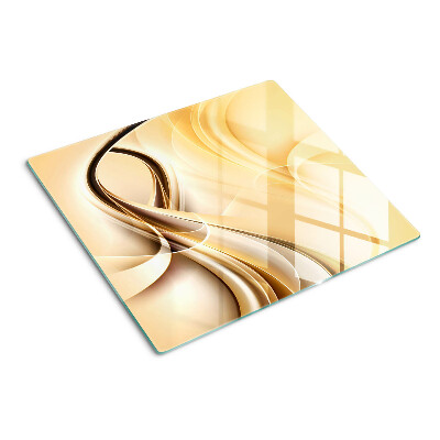 Glazen snijplanken Abstracte golven in beige tinten
