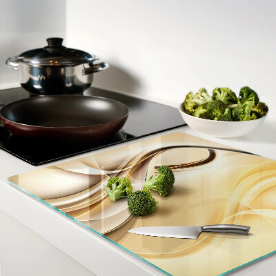 Glazen snijplanken Abstracte golven in beige tinten