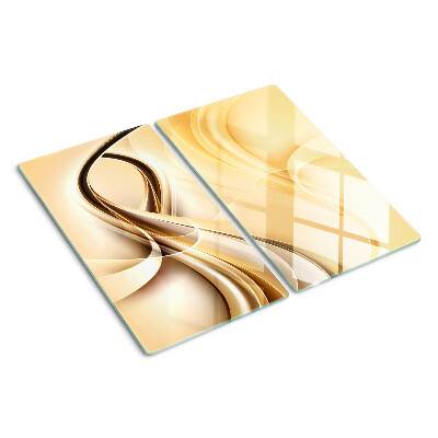 Glazen snijplanken Abstracte golven in beige tinten