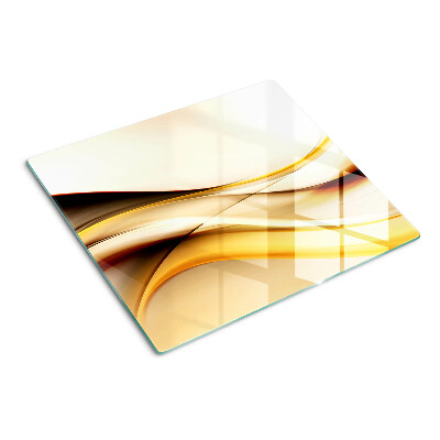 Snijplanken glas Abstracte golven in tinten goud