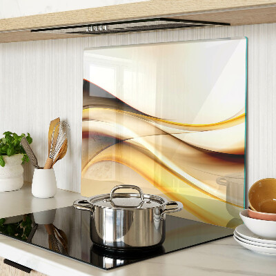 Snijplanken glas Abstracte golven in tinten goud
