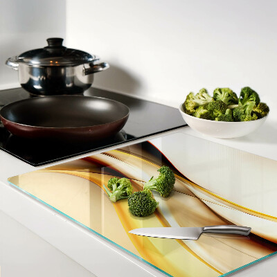 Snijplanken glas Abstracte golven in tinten goud