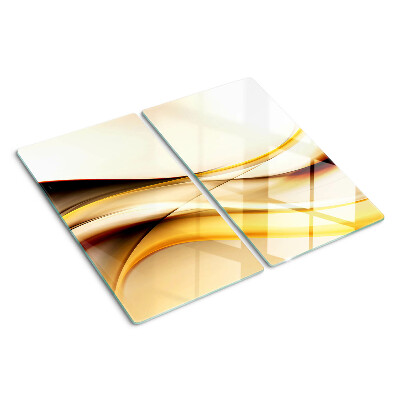 Snijplanken glas Abstracte golven in tinten goud