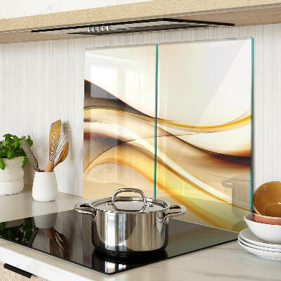 Snijplanken glas Abstracte golven in tinten goud