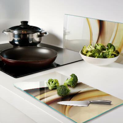 Snijplanken glas Abstracte golven in tinten goud