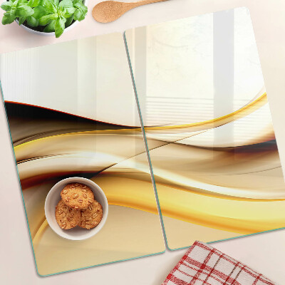 Snijplanken glas Abstracte golven in tinten goud