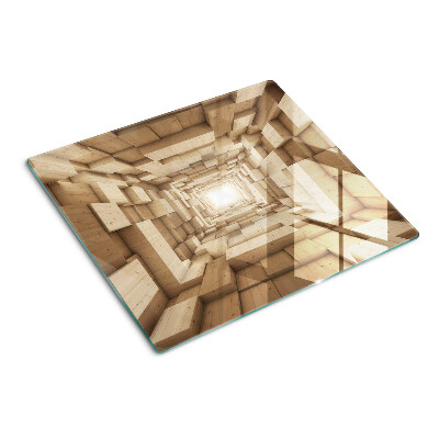 Snijplanken glas Interieur van een houten tunnel