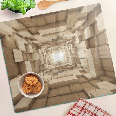 Snijplanken glas Interieur van een houten tunnel