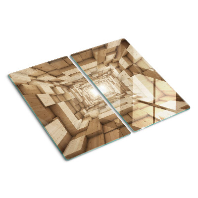 Snijplanken glas Interieur van een houten tunnel