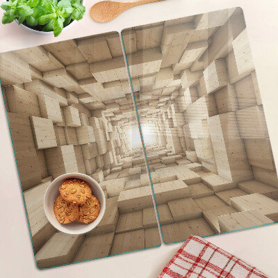 Snijplanken glas Interieur van een houten tunnel