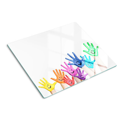 Snijplanken glas Kleurrijke lachende handen