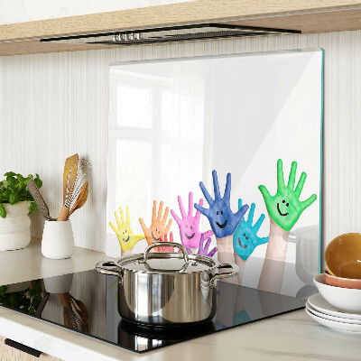 Snijplanken glas Kleurrijke lachende handen