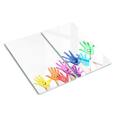 Snijplanken glas Kleurrijke lachende handen