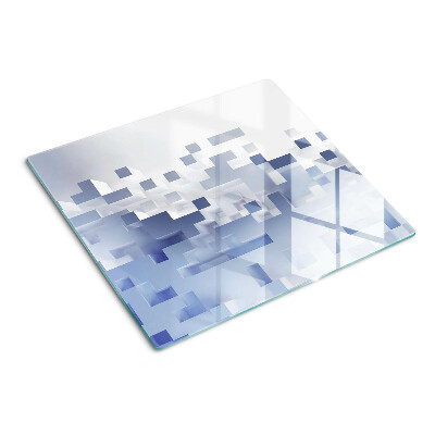 Snijplanken glas Geometrische patronen in tinten blauw