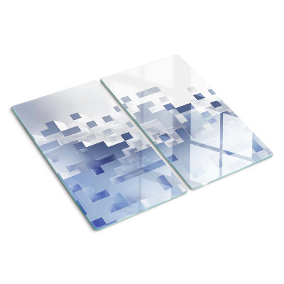 Snijplanken glas Geometrische patronen in tinten blauw