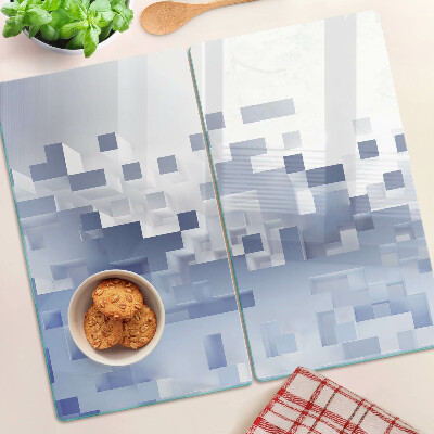 Snijplanken glas Geometrische patronen in tinten blauw