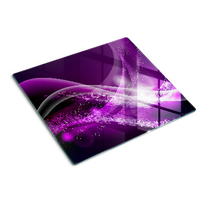 Snijplanken glas Paarse golven met lichteffect