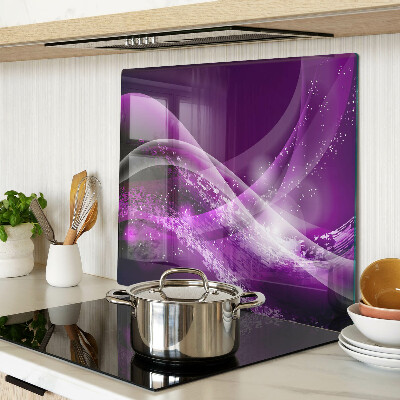 Snijplanken glas Paarse golven met lichteffect