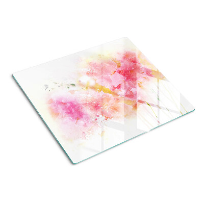Glazen snijplanken Bloemenwaterverf in pastelkleuren