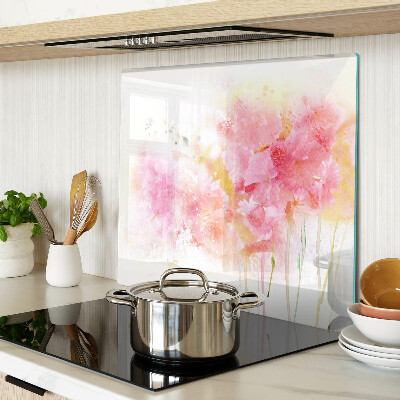 Glazen snijplanken Bloemenwaterverf in pastelkleuren