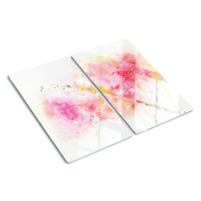 Glazen snijplanken Bloemenwaterverf in pastelkleuren