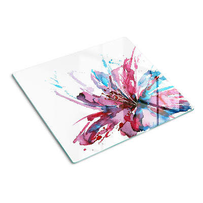Snijplanken glas Bloemenwaterverf in intense kleuren