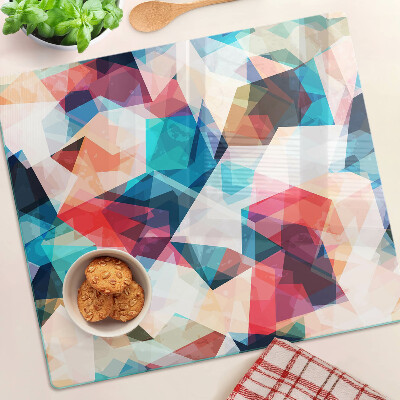 Glazen snijplanken Abstracte geometrie in pastelkleuren