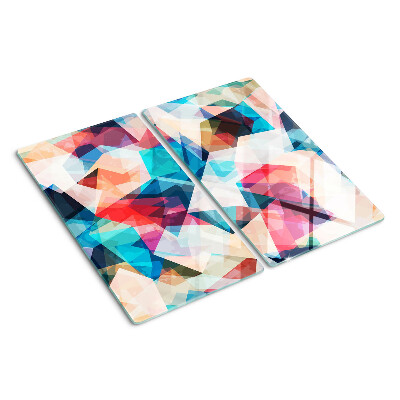 Glazen snijplanken Abstracte geometrie in pastelkleuren