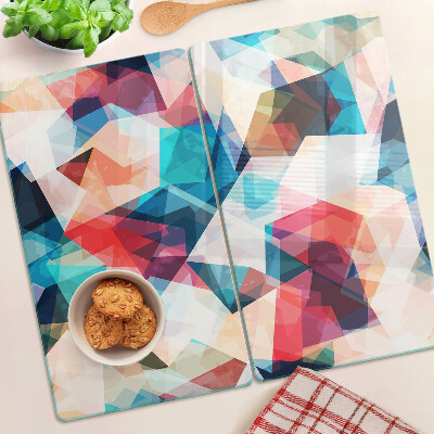 Glazen snijplanken Abstracte geometrie in pastelkleuren