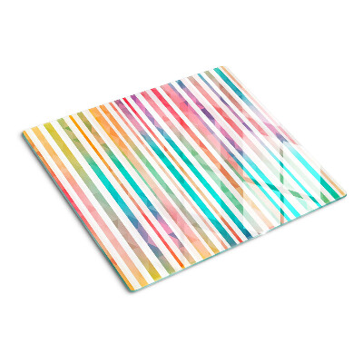 Snijplanken glas Kleurrijke strepen in regenboogkleuren