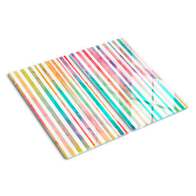 Snijplanken glas Kleurrijke strepen in regenboogkleuren