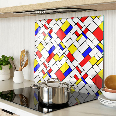 Glazen snijplanken Geometrie in de stijl van Mondriaan