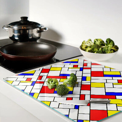 Glazen snijplanken Geometrie in de stijl van Mondriaan