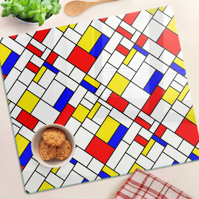 Glazen snijplanken Geometrie in de stijl van Mondriaan