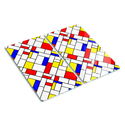 Glazen snijplanken Geometrie in de stijl van Mondriaan