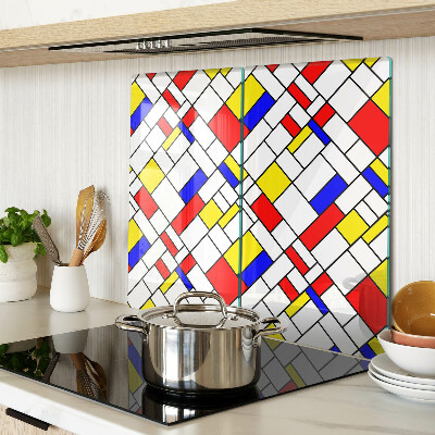 Glazen snijplanken Geometrie in de stijl van Mondriaan