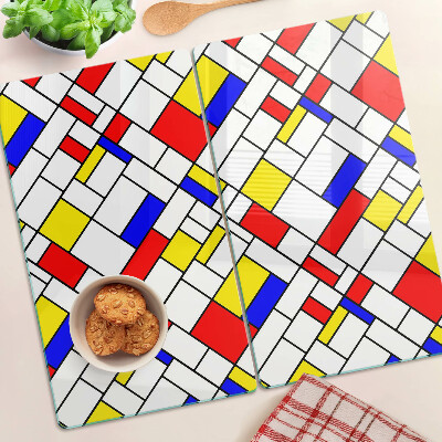 Glazen snijplanken Geometrie in de stijl van Mondriaan