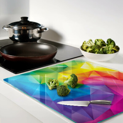 Glazen snijplanken Kleurrijke geometrie in regenboogtinten