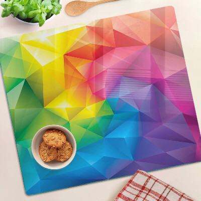Glazen snijplanken Kleurrijke geometrie in regenboogtinten