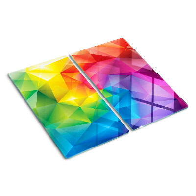 Glazen snijplanken Kleurrijke geometrie in regenboogtinten