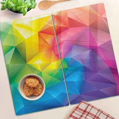 Glazen snijplanken Kleurrijke geometrie in regenboogtinten
