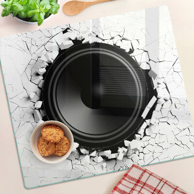 Snijplanken glas Luidspreker in een kapotte muur