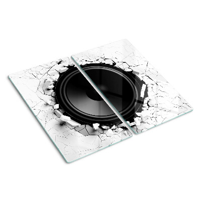 Snijplanken glas Luidspreker in een kapotte muur