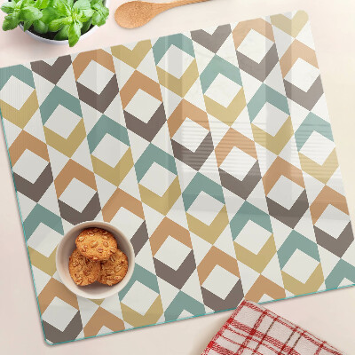 Glazen snijplanken Geometrie in pastelkleuren