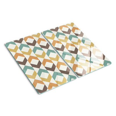 Glazen snijplanken Geometrie in pastelkleuren
