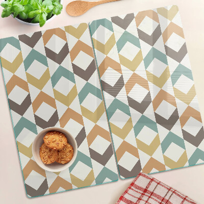 Glazen snijplanken Geometrie in pastelkleuren