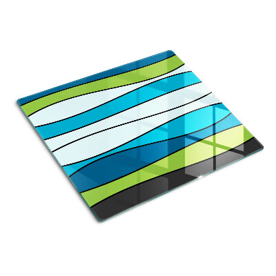 Glazen snijplanken Golven in tinten blauw en groen