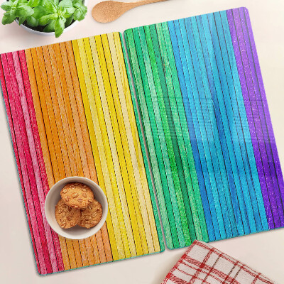 Glazen snijplanken Regenboogkleurige strepen